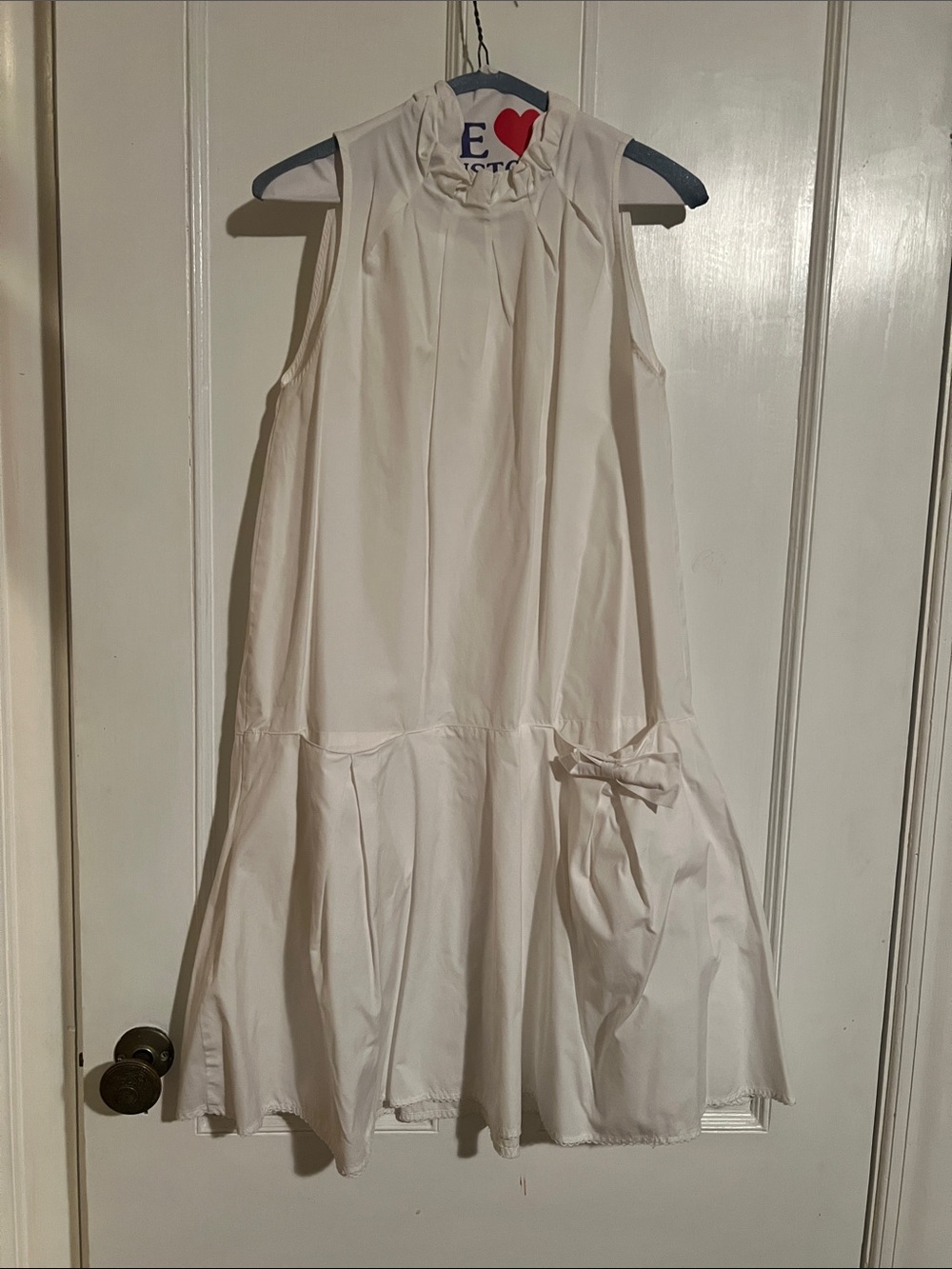 GAP Cream Sleeveless Ruffle-Neck Dress with Side Bow